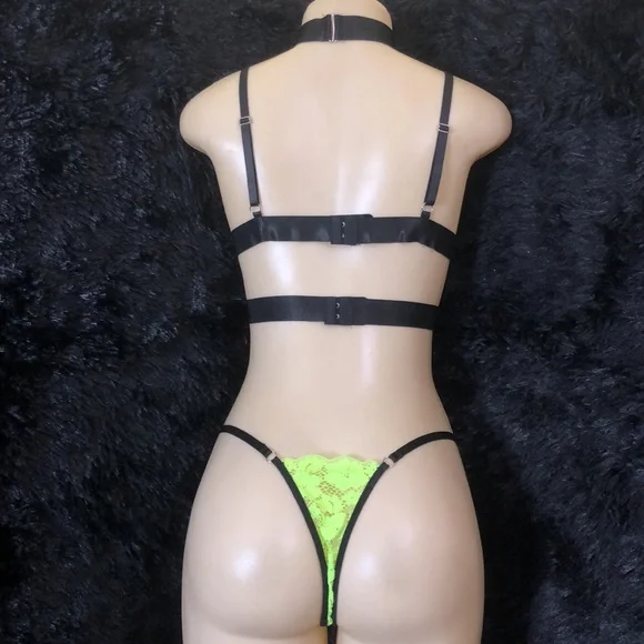 Like Green & Black Lace 2pc Bralette Set - Picture 8 of 10